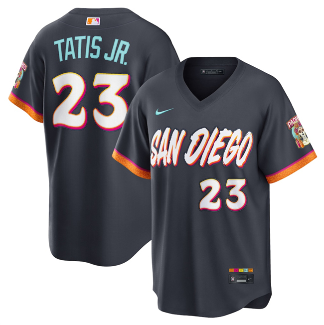Men's San Diego Padres #23 Fernando Tatis Jr. Obsidian 2026 City Connect Stadium Stitched Baseball Jersey